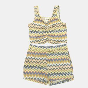 COLSIE Women’s Pajama Set Tank & Shorts Chevron Zig Zag Multicolor Size L